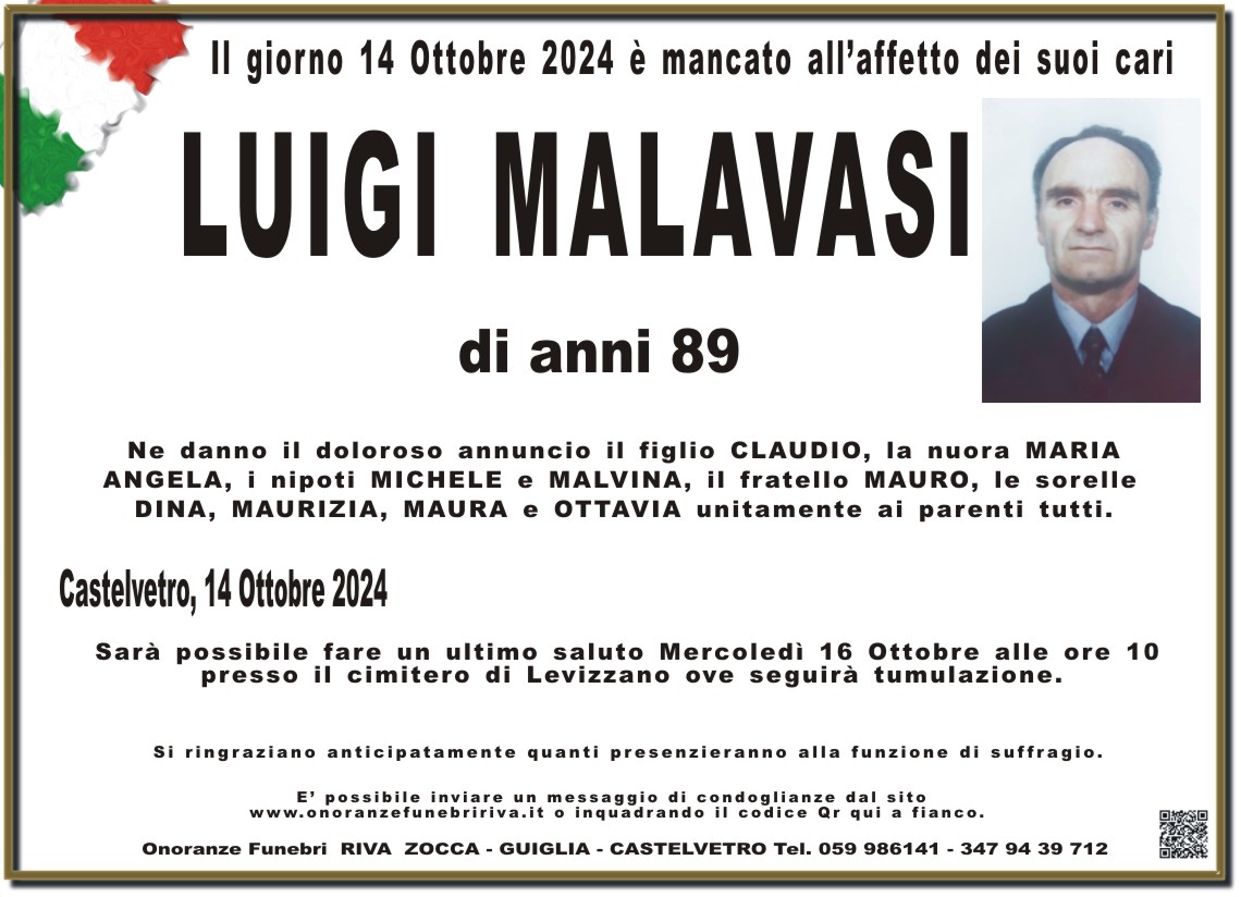 Ci ha lasciato Luigi Malavasi