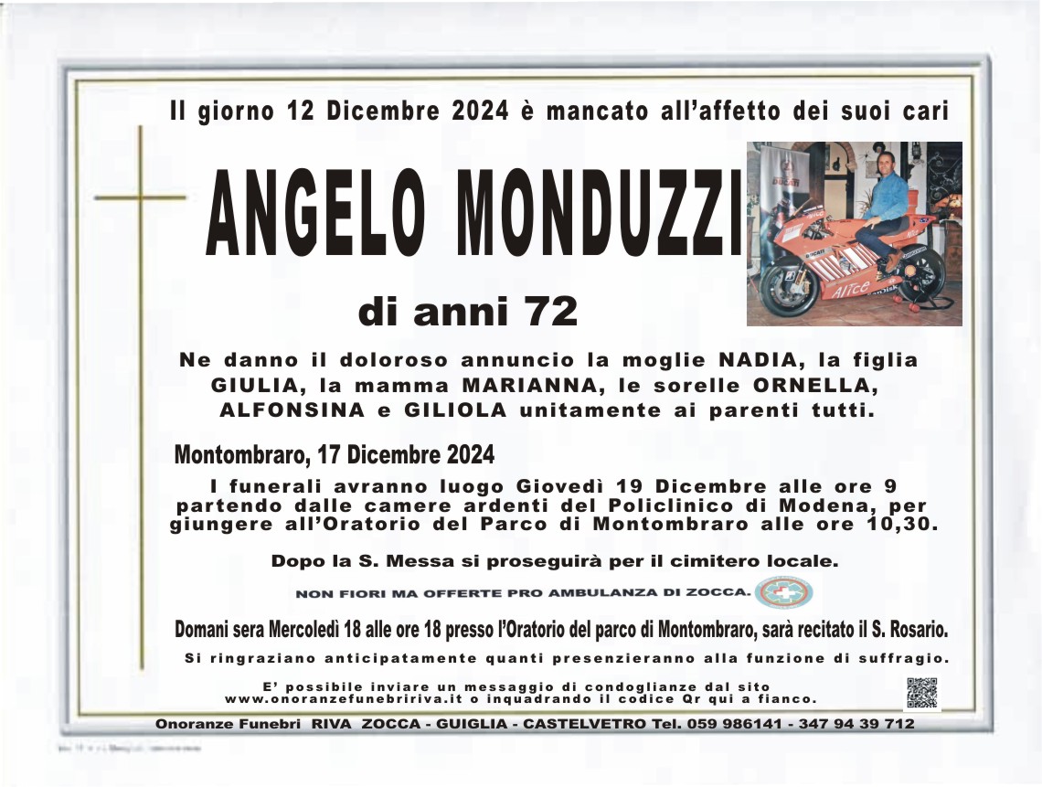 Ci ha lasciato Angelo Monduzzi